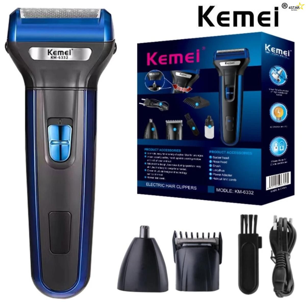Kemei 4-in-1 Electric Hair Clipper & Shaver